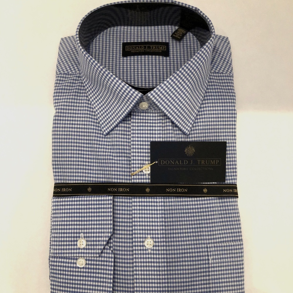 DONALD J. TRUMP SIGNATURE COLLECTION FINE COTTON DRESS SHIRT SIZE 17 1/2  34/35